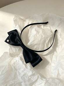 1pc Red 3D Bow Headband Hair Accessory, Suitable For Daily Makeup, Holiday And Party Wear - Multicolor 2 - View 3