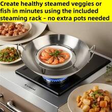 Heavy-Duty 201 Stainless Steel Stir-Fry Pan & Frying Pan, Professional Home Kitchen Cookware, Non-Stick Surface, Easy To Clean, Ideal For Stir-Frying And Boiling, Ergonomic Handle Design - View 4