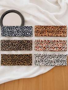 6pcs/Set Elastic Non-Slip Soft Fabric Women's Headbands Tortoise Shell Pattern - Yoga, Running, Sports Hair Accessories - Multicolor - View 11