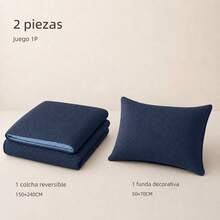 POLIGONO Quilt Sets - Navy Blue - View 6