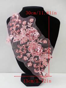 全新蕾丝网绣花水钻串珠亮片贴花，DIY 服装配饰，新娘礼服装饰，尺寸：30 厘米长 x 13 厘米宽，多种颜色可选 - 多色 - 查看 41