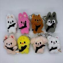 1 Set Of 8pcs SKZOO Cute Plush Dolls With Black Cape, Soft Touch, Suitable As Bag Charm Or Gift For Friends - Multicolor - View 2
