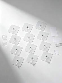 1-50pcs/Pack Strong Adhesive No-Drill Wall Hanging Hooks, Suitable For Wedding Photos, Invisible Screws, Waterproof Frames And Bathroom Hooks - Multicolor - View 1
