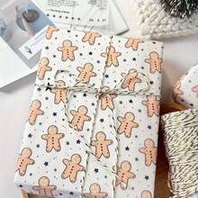 60/30/10 Sheets Christmas Gingerbread Man Pattern Tissue Paper (50 X 35cm) - Gingerbread Man & Polka Dot Design, Suitable For Gift Wrapping, Fragile Item Protection And Holiday Decoration (Includes Candy Cane Stripe, Blue Star Styles); Perfect For Holiday Gift Wrapping, Party Planning And Holiday Decoration Arrangement. - Multicolor - View 4