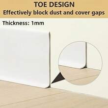 1 Roll 2m Self-Adhesive PVC Baseboard, Flexible Self-Adhesive Bottom Forming Decorative Strip, Self-Adhesive Edge Trim For Home Decoration, Suitable For Home Renovation - Multicolor - View 6