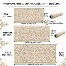 Floral Pattern Large Mouse Pad, Non-Slip Rubber Bottom, Stitched Edge, Office Home Gaming Gift For Him/Her, Back To School Desktop Accessory, Office Supplies, Mouse Pad, Multiple Sizes, Computer Keyboard Pad, Laptop Pad - Mouse Pad - View 3