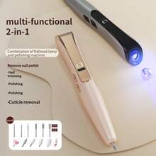 2-In-1 Electric Nail Polisher And UV Quick-Dry Nail Lamp – Multifunctional Nail File And Removal/Buffing Tool For Polishing And Dead Skin Removal – Portable Manicure Tool - Multicolor - View 3
