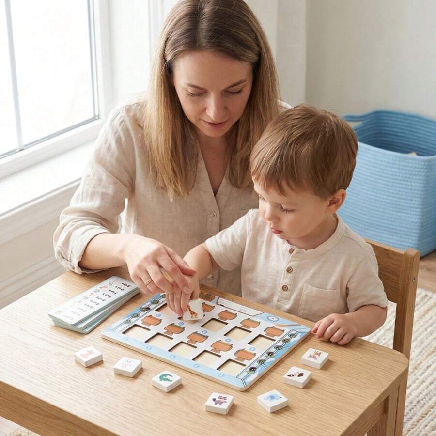 1 Set Animal Seat Matching Math Teaching Aid Addition And Subtraction Board Game, Easy Number Enlightenment For Preschoolers - Multicolor - View 1