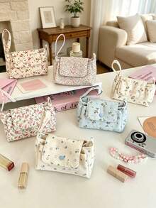 3-Layer Floral Print Digital Storage Bag, Cute Camera Protective Case With Handle, Large Capacity Multi-Layer Storage Design, Scientific Partitioning For Easy Organization Of Camera, Phone, Data Cable, USB Drive, Hard Drive And Other Digital Accessories, Thick Shock-Absorbing Lining Effectively Cushions And Protects Devices From Drops, Lightweight Hand-Carried Suitable For Daily Commute, Travel And Dorm Storage, Essential For Back-To-School And Vacation Season, High Cost-Performance Choice For Digital Enthusiasts, Keep Your Digital Accessories Organized In One Bag - View 7