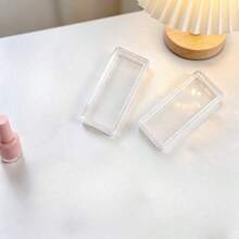 2/5pcs Transparent Rectangular Nail Art Rhinestone & Pearl Storage Box, Earring Necklace Jewelry Storage Box, Mini Nail Art Glitter Decoration Storage Box, Magic Powder Storage Jar - Multicolor - View 11