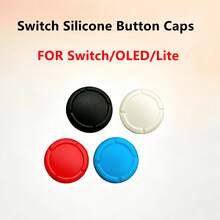 相容於 Switch Joy-Con、Switch OLED 和 Switch Lite 的替換搖桿帽拇指握把，Joy-Con 握把按鈕搖桿套，Switch 控制器替換零件維修套件配件 - 查看 1