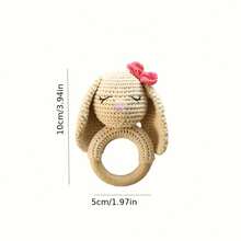 Handmade Crochet Big Ear Rabbit Rattle, Baby Rattle Toy, Attracts Baby's Attention, Infant Parent-Child Interaction Toy, Built-In Bell, 3D Cute, Rich Details, Newborn Commemorative Gift, Easter Gift, Halloween Gift - Multicolor - View 4