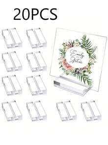 Acrylic Signature Table Seat Card Arrangement Chart Slot Base Postcard Wedding Card Holder Table Number Sign Holder, Transparent Acrylic Card Slot Base Postcard Card Holder Wedding Card Table Number Sign Table Card Display Stand. - Multicolor - View 21