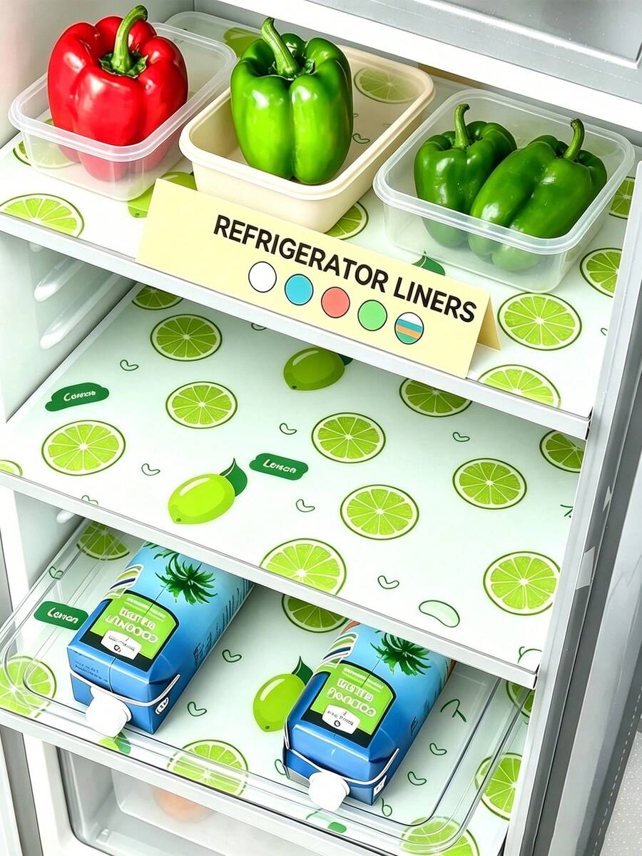 4pcs High-Quality Thickened Refrigerator Mats, Washable And Reusable, EVA Material, Innovative Pattern, Suitable For Refrigerator And Kitchen Decor, Kitchen Essentials, Kitchen Tools, Kitchen Supplies, Kitchen Accessories, Summer