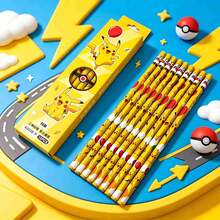 1set Picachu Fresh Lightning Theme Cartoon Pencil, Packed In 12 Boxes, Is Portable, Comfortable To Hold For A Long Time, And Suitable For Writing And Painting. It Is Full Of Atmosphere As A Hand Gift. (Stochastic Style) - Multicolor - View 2