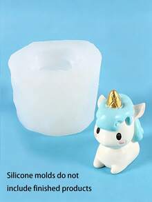 3D 立體獨角獸矽膠翻模模具，光滑鏡面柔軟模具，適用於環氧樹脂、香氛石膏、蠟燭、手工皂，易脫模可重複使用，桌面擺飾、車用香氛裝飾手工藝鑄造工具 - A - 查看 17