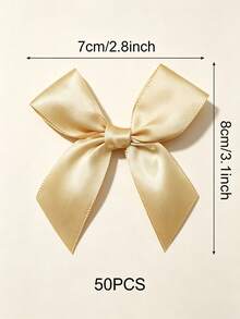 50pcs Large Satin Ribbon Bows With Pink And White Floral Design, Gift Wrapping Bows, Wedding Decoration Bows, DIY Birthday Party, Baking Decoration - Large Asymmetrical Bow - View 13