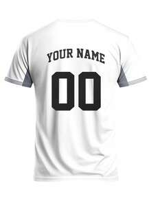 Personalized Custom Men's Football Jersey & Lightweight Soft Youth Football Jersey & Match, Training, Casual Wear & Gift - White - View 5