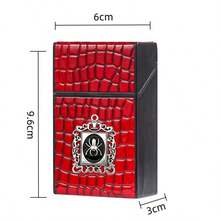 Halloween Handmade Vintage Gothic Crocodile Embossed Spider Storage Box, Press-To-Open Flip Lid Anti-Drop Cigarette Case, Creative Dark Style Portable Storage Box Holiday Gift - Coarse Yarn - View 4