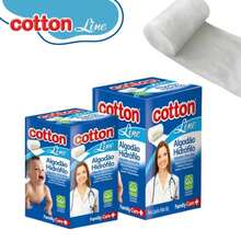 Kit Conjunto 10 Algodão Hidrofilo Caixa 25g Cotton Line Limpeza Maquiagem - Visão 2