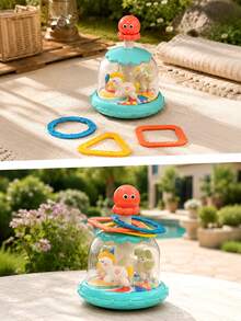 按壓旋轉旋轉木馬玩具 吸盤桌面玩具 幼兒玩具 趴臥時間玩具 爬行玩具 18個月以上玩具 女孩男孩禮物 感官玩具 - 彩色 - 查看 9