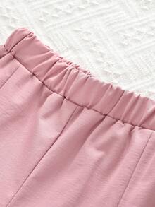 bearleader Girls Cute Bow Long Sleeve O-Neck Top + Pink Pants 2pcs Set, Suitable For Spring & Autumn, 3-7 Years Old - Pink - View 8
