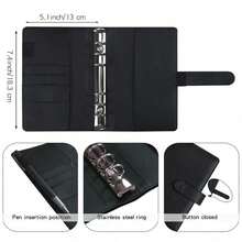 12Pcs Zipper Bags/1Set A6 PU Leather Cover+Cash Envelope Bags With Zipper, Budget Organizer Binder, Money Saving Loose-Leaf Notebook Travel Wallet - Multicolor - View 4