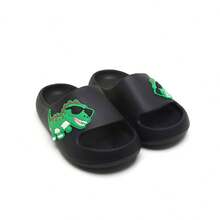 Fashion Glasses Tyrannosaurus Rex 3D Patch Kids Slippers, Personalized Hip-Hop Fun Style, Lightweight & Dirt-Resistant, Boys' Summer Vacation Home Slide Sandals - Black - View 9