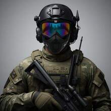 Máscara Facial Deportiva Negra con Lente HD, Espuma Cómoda y Correa Ajustable, para Paintball, Motociclismo, Esquí y Exterior - Beis - Ver 7
