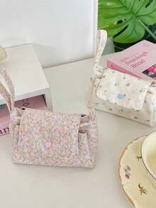 3-Layer Floral Print Digital Storage Bag, Cute Camera Protective Case With Handle, Large Capacity Multi-Layer Storage Design, Scientific Partitioning For Easy Organization Of Camera, Phone, Data Cable, USB Drive, Hard Drive And Other Digital Accessories, Thick Shock-Absorbing Lining Effectively Cushions And Protects Devices From Drops, Lightweight Hand-Carried Suitable For Daily Commute, Travel And Dorm Storage, Essential For Back-To-School And Vacation Season, High Cost-Performance Choice For Digital Enthusiasts, Keep Your Digital Accessories Organized In One Bag - View 9