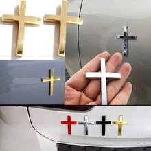 1 Stück mehrfarbiger 3D-Metall-Kreuz-Autoaufkleber, Auto-Außendekorationsaufkleber, langanhaltend Autoaufkleber - 3D-Kreuz-Aufkleber - Übersicht 11