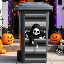 1 buah Stiker Tempat Sampah Hewan, Menampilkan Desain Tengkorak Penyihir dan Hantu, Stiker Dekorasi Tempat Sampah Luar Ruangan dari Vinyl, Cocok untuk Halaman, Taman, Kebun, Dekorasi Rumah Halloween Bergaya Gotik - Beraneka warna - View 4