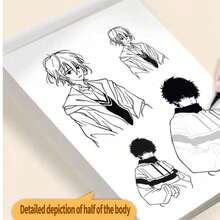 1pc 24-Page Manga Tracing Drawing Book, Anime Character Drawing Book, Art Book, Picture Book, Drawing Practice, Drawing Basics, Line Drawing, Self-Study Tutorial, Sketching Tracing Book,Enhancing Creativity, Beautifully Designed - A - View 4