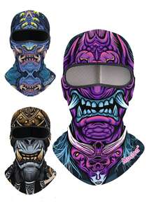 1/2/3pcs Unisex Skull Print Balaclava Fashion Casual Riding Ski Mask Windproof Hat Suitable For Daily Use, Outdoor Travel, Hiking, Cycling, Motorcycle, Skiing - Multicolor - View 1