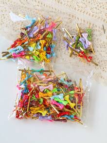 10件/50件/100件/200件 烘焙包裝蝴蝶結麻繩，蝴蝶結顏色隨機發貨 - 彩色 - 查看 10