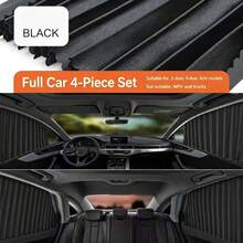 4pcs Front + Rear Car Sun Shade Curtains, Auto-Retractable Magnetic Track Universal Car Window Curtains, UV Protection & Heat Insulation - Magnetic Universal Car Window Sunshade - View 9