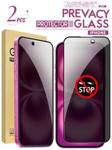 2 Packs - Privacy Tempered Glass Screen Protector With Silkscreened Black Border, Compatible With IPhone 17 Pro Max/17 Pro/17/17 Air/16/16 Plus/16 Pro/16 Pro Max/15/15 Pro/15 Plus/15 Pro Max. A Birthday Gift For Family And Friends. Features Include Privacy Screen Protection, Phone Screen Protector, Waterproof, Shockproof, Drop-Proof, Scratch-Resistant, Fingerprint-Resistant, And Full Coverage. - Black - View 15