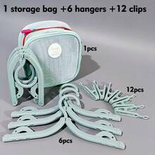 Foldable Travel Hanger With 12 Clips And Storage Bag, Portable Foldable Hanger Set, Space-Saving Travel Essential, Suitable For Luggage, Camping, RV Travel, Hotel, Dorm And Business Travel - View 9