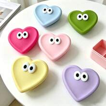 Stiker Ponsel Silikon Warna-warni Macaron Lucu 3D Mata Besar dan Hati, Gaya Gadis Lembut untuk Desktop, Aksesori Dekorasi Ponsel Portabel Kartun Serbaguna - MultiWarna - View 4
