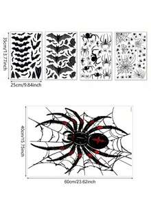 4pcs/Set Halloween Themed Window Stickers, Featuring Ghosts, Spider Webs And Bats As Core Elements, Creating A Quirky And Cute Atmosphere, Easily Enhancing The Holiday Vibe - A - View 4