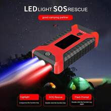 Arrancador de Batería 12V para Auto 99800mAh, Power Bank Portátil con Linterna LED, Pinzas, Cables y Estuche, Viajes - 1 - Ver 3