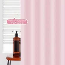 1pc Light Pink Minimalist Elegant Shower Curtain, Can Be Used As Liner. Bathroom Partition Curtain. Includes Hooks. - Light Pink - View 4