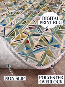 Heza Home Retro Postage Stamp Border Green Runner Rug, Washable Kitchen Rug, Textured Pattern Floor Mat For Living Room, Bedroom & Home Decor, Made In Türkiye - Green - View 8