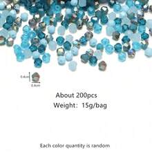 1 Pack Lake Blue Glass Crystal Spiked Beads, Random Color Shades (Random Quantity Per Color), Approx. 200pcs/Bag - Lake Blue - View 3