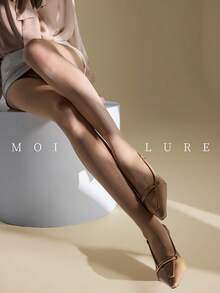 MOIRÉALLURE 1件裝 素色亮面時尚緊身褲，適合日常穿著 - 無色 - 查看 7