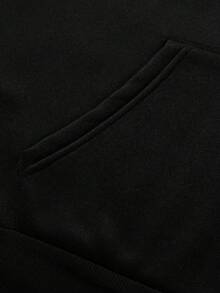 Sudadera con capucha para hombre con estampado doble en pecho y espalda, estilo retro y divertido para Halloween, corte holgado, manga larga, atuendo casual, suéter ligero de forro polar. - Negro - Ver 6