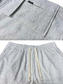 Men's Casual Loose Straight Leg Sweatpants Fashion Long Pants - Grey - View 7