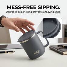 Cangkir Minum Stainless Steel 304, Mug Kopi Portabel, Cangkir Dua Lapis untuk Minuman Dingin dan Panas, Tumbler Tertutup yang Dapat Digunakan Kembali - MultiWarna - View 6