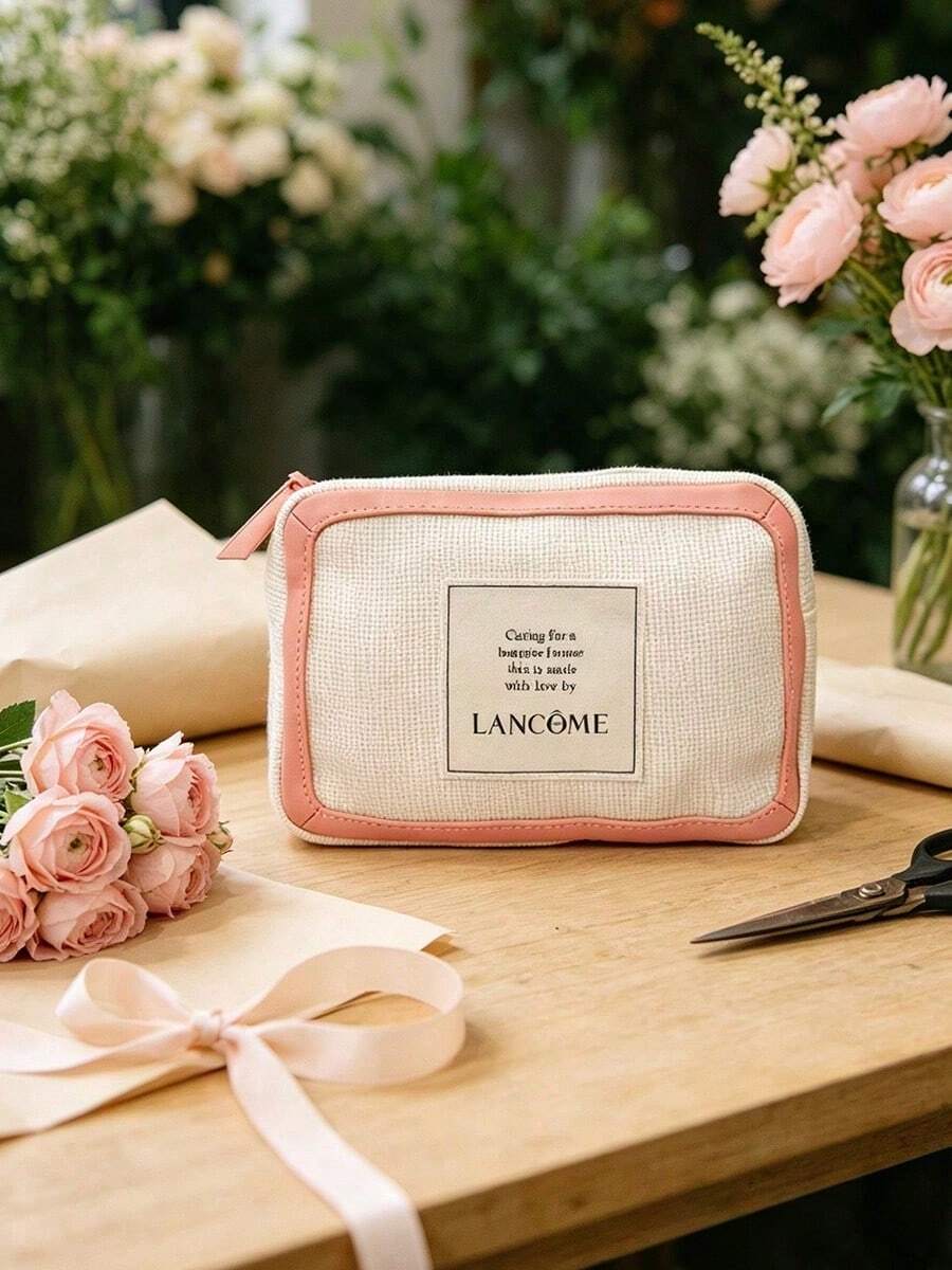 Lancôme Stain-Resistant Lining PU Makeup Bag With Metal Zipper Head, Daily Commute, Date, Vacation Cosmetic Gift Box LANCOME-GIFT-23 - White - View 1