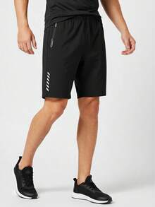 Men's Athletic Running Shorts - Quick Dry, 7 Inch | Sports Black - Black - View 3
